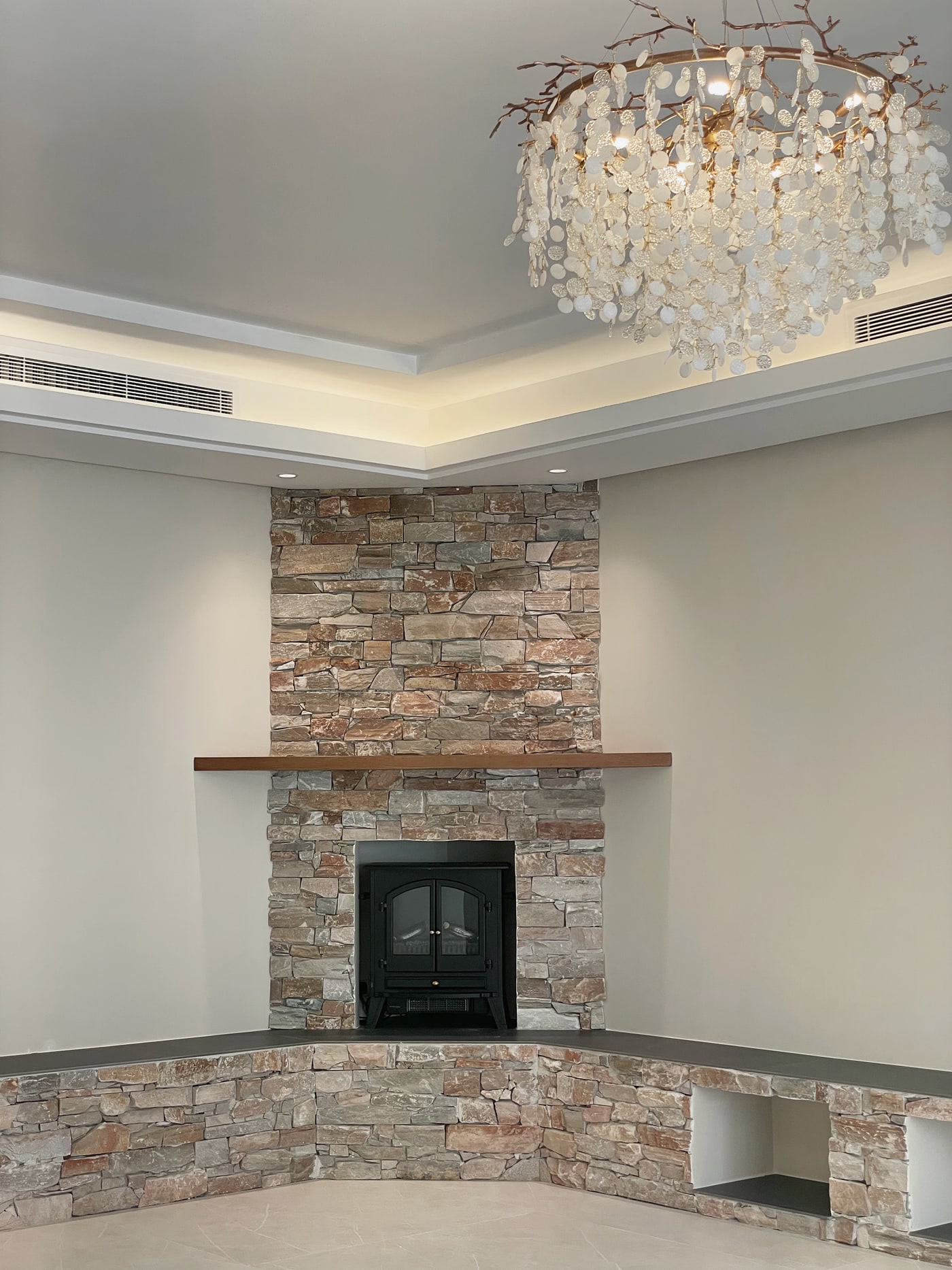 Stone Fireplace Feature